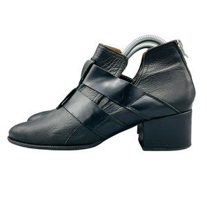 Sixty Seven Anthropologie Boots Leather Ankle Booties Black 38 US 7.5 Women